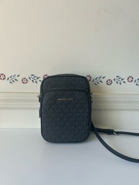 Michael Kors Black MK Monogram Crossbody Bag